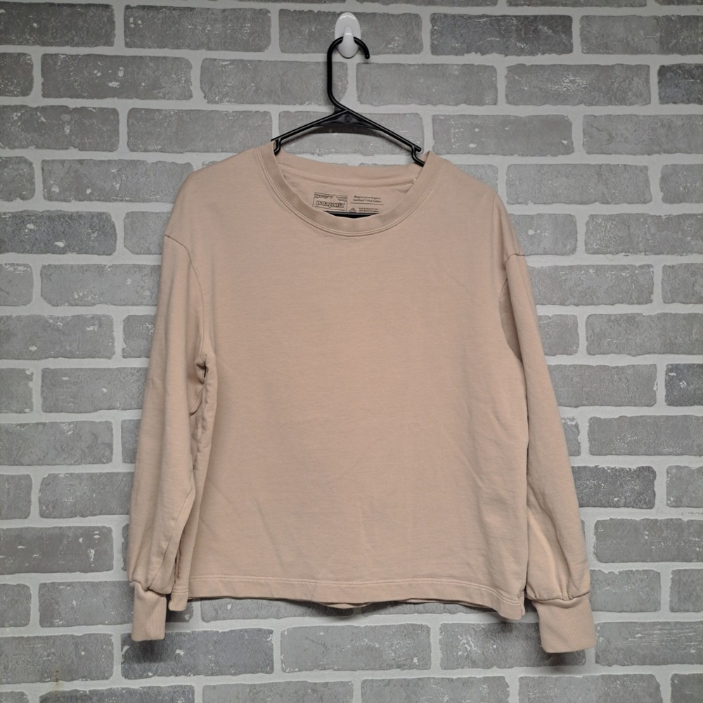 Patagonia Womens Beige Crew Neck Pullover Sweatshirt Size Medium - Picture 3 of 11